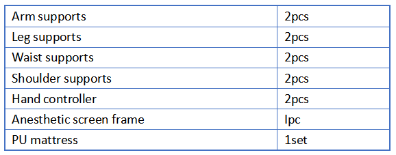 Surgery Operating Table Standard Accessories