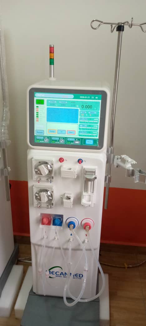High-performance Hemodialysis Machine setup in Cameroon hospital as part of a turnkey medical solution.