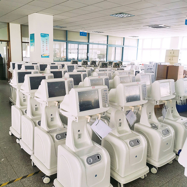 Hospital Medical ICU Ventilator Machine with Air Compressor