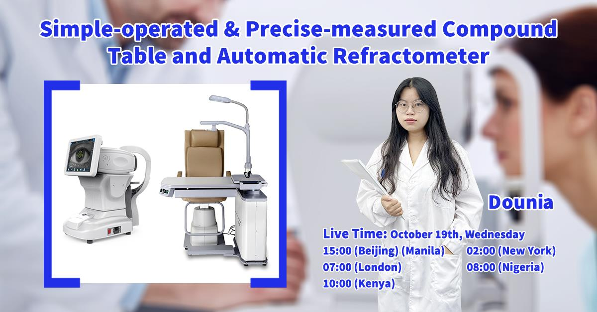 Živý prenos – tabuľka zlúčenín a automatický refraktometer |MeCan Medical
