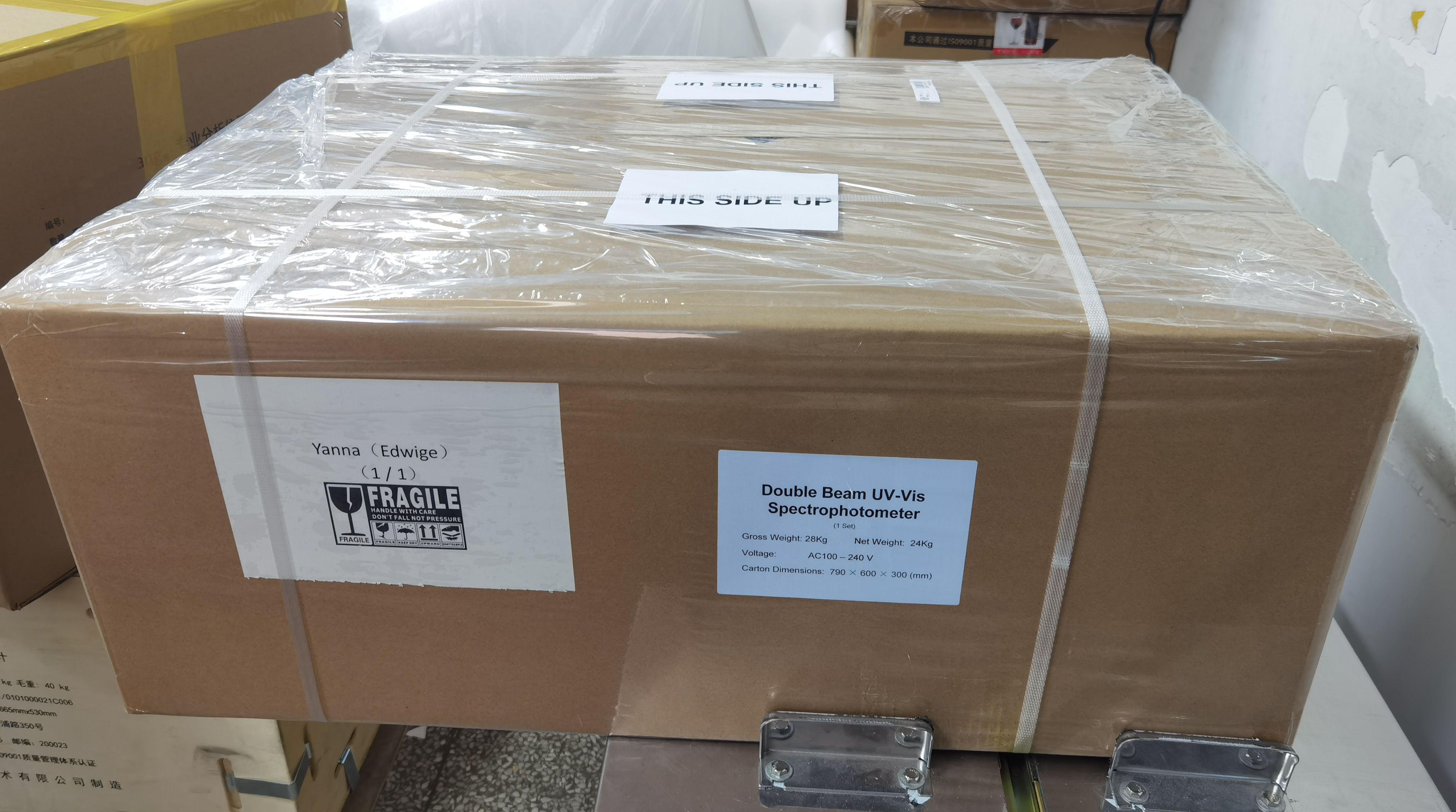 Securely packed science lab equipment