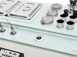 Well-designed working table (luxury glass table for medical isntruments and medicine bottle)