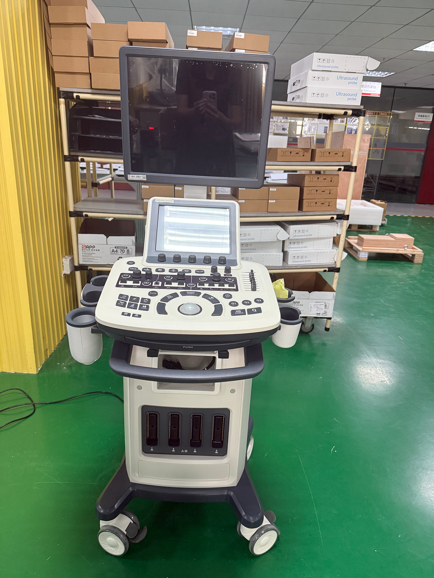 MeCanMed Cart-Based Color Ultrasound System in warehouse before delivery