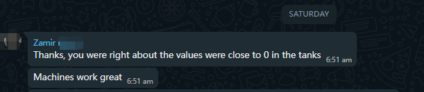 Dental clinic feedback confirming the Sedation Dentistry System alarm issue resolved through professional after-sales service