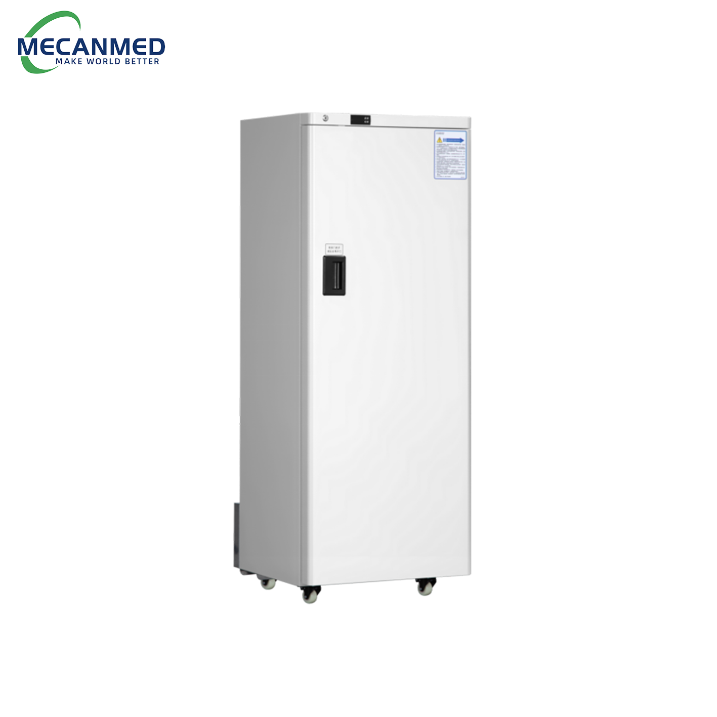 A MECANMED medical freezer set to -10~-25&deg;C with digital display, essential medical laboratory equipment for sample storage.