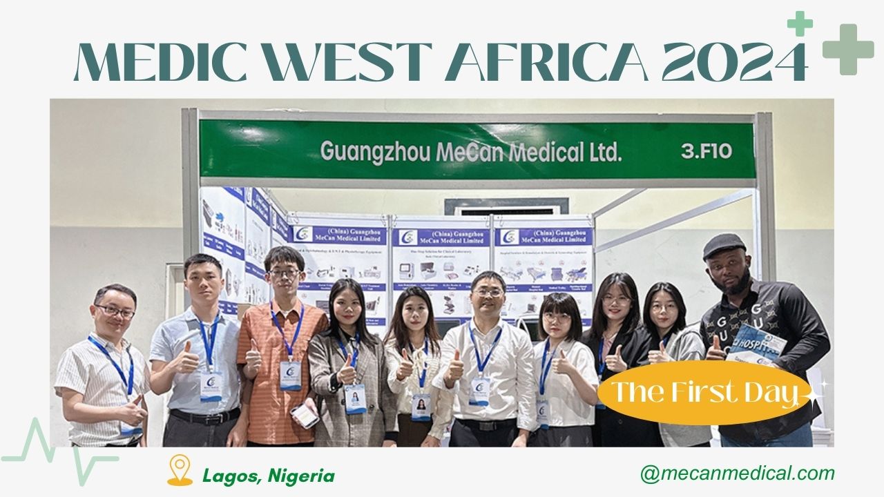 Lo stand di MeCan Medical attira folle a Medic West Africa 2024