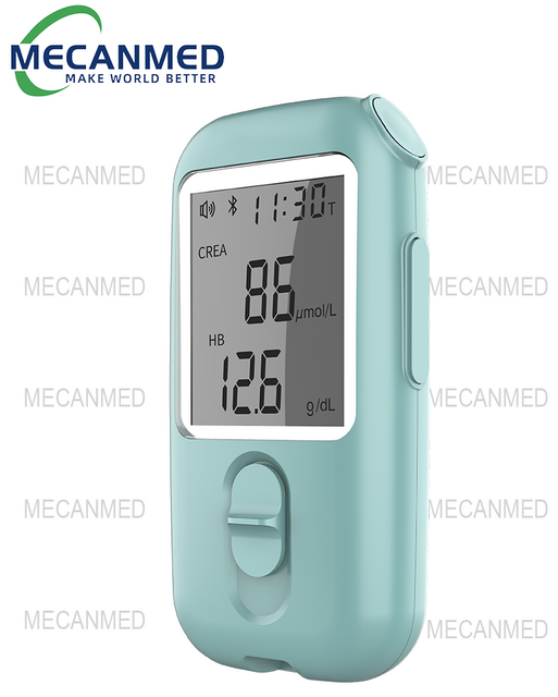 Piranti MECANMED POCT: Nampilake bacaan creatinine & hemoglobin, ndhukung tes getih hemoglobin kanggo kesehatan ginjel.