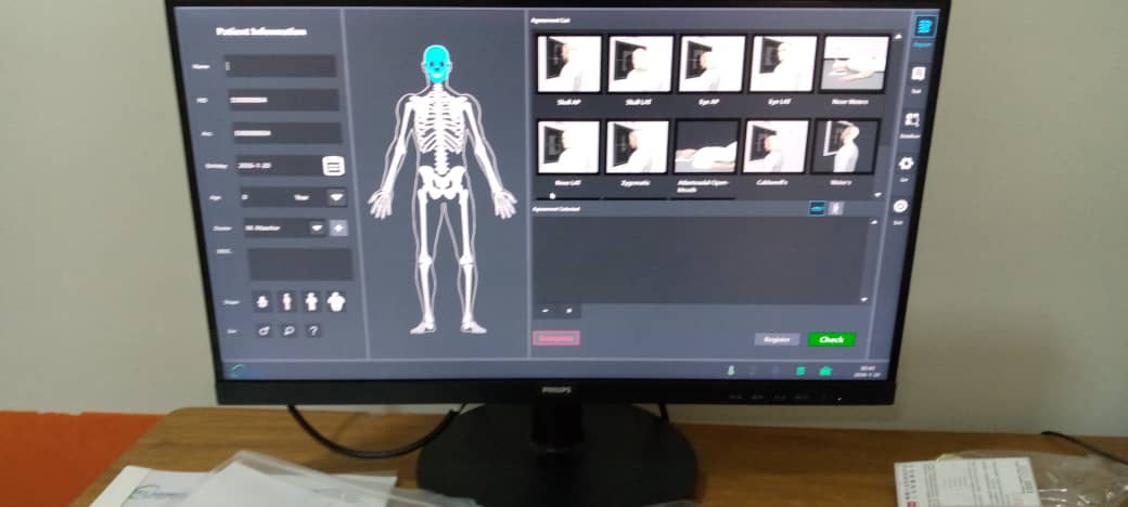 MeCanMed digital X-ray imaging software interface.
