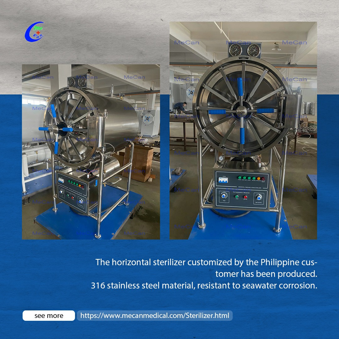 Хоризонталниот стерилизатор приспособен од филипинскиот клиент е произведен |MeCan Медицински