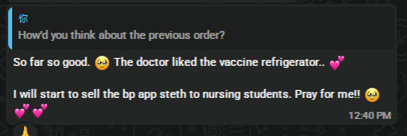 Klientens attesteringstekst for v&aring;rt vaksinekj&oslash;leskap.